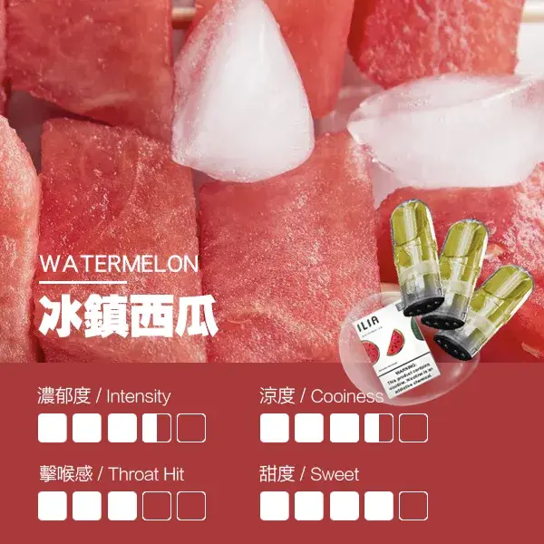 ILIA煙彈-瓷芯霧化彈-冰鎮西瓜口感webp - ilia 電子煙商城|台灣主機煙彈專賣