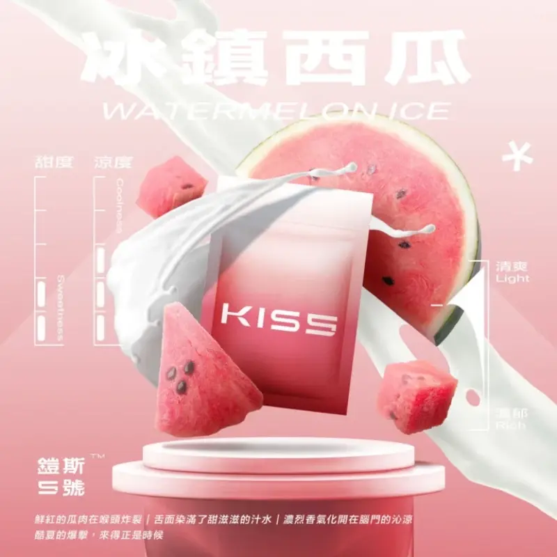 KISS-鎧斯5號一代煙彈-冰鎮西瓜webp - ilia 電子煙商城|台灣主機煙彈專賣